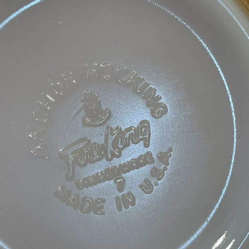 Vintage Anchor Hocking Fire King Oven Ware Peach Luster‎ Swirl Serving Bowl 8